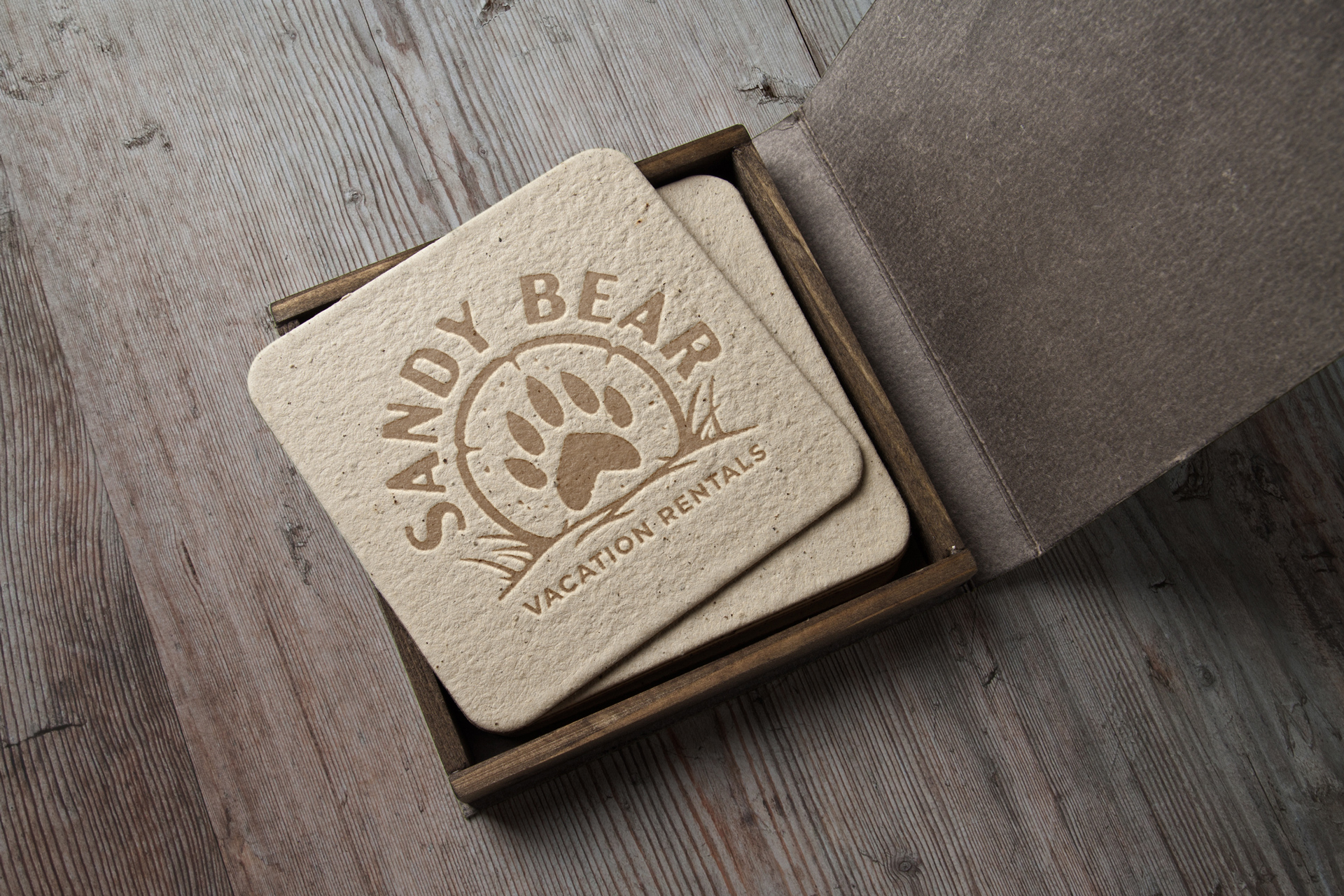 Sandy Bear Vacation Rentals Coaster Mockup